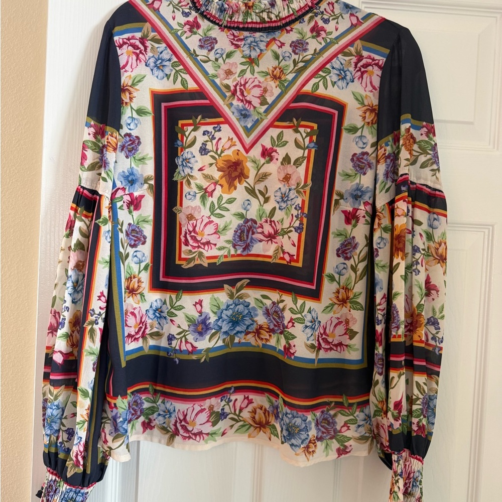 Anthropologie Jealous Tomato Floral Print Blouse - Multicolor